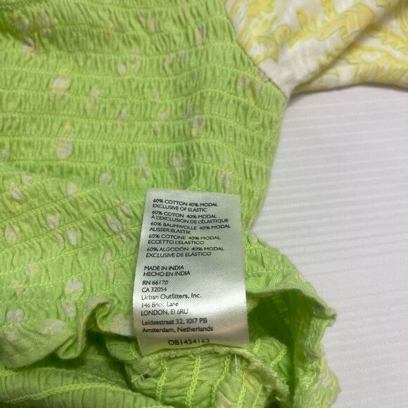 Free People Green Marigold Smocked Crop Top Size Small Medium See Measurements - Picture 5 of 10